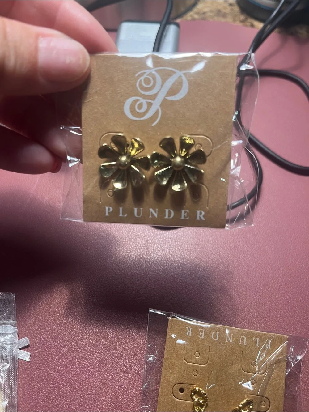 Women's Gold-Tone Hoop Bracelet Trio and 2 pair earrings